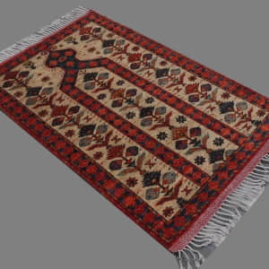 Rug# 26353, Ersari weave Turkaman, 19th c Caucasian Prayer design, veg dyes, size 147x98 cm (3)