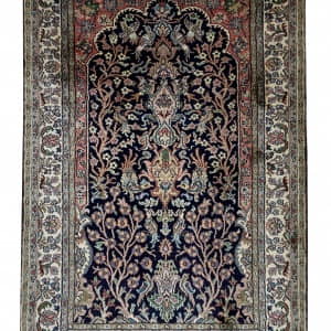 Rug# 31200 Fine Srinagar, 100% silk pile on a cotton warp and weft, Mogul Tree Of Life , Kashmir , India, Size 131x78 cm (2)