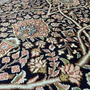 Rug# 31201 Fine Srinagar, 100% silk pile on a cotton warp and weft, Mogul Tree Of Life , Kashmir , India, Size 130x84 cm (7)