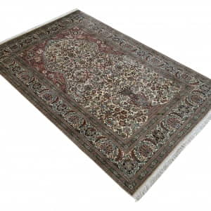 Rug# 31211, Fine Srinagar, 100% silk pile on a cotton warp and weft, Tree Of Life , Kashmir , India, Size 188x123 cm (2)