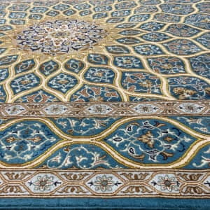 Rug# 10296, Superfine Isfehan, circa 1990, Gonbad or Dome design, superfine wool & silk, rare & Collectalbe, Persia, size 198x129 cm (7)
