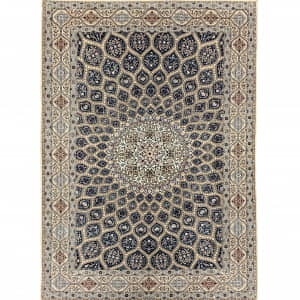 Rug# 10334, Superfine Nain 6LA, circa 1990, Gonbad or Dome design, superfine wool & silk, rare, Persia, size 227x150 cm (2)