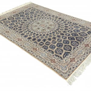 Rug# 10334, Superfine Nain 6LA, circa 1990, Gonbad or Dome design, superfine wool & silk, rare, Persia, size 227x150 cm (3)