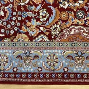 Rug# 26207 Turkish Hereke, signed piece, circa 1999, fine wool pile, 16x16 quality, immaculate, Sultan Ahmad Tree of Life with Mehrab, Size 230x150 cm (4)