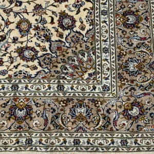 Rug# 10227, Kork wool Kashan , c.1980, Safavid Corner & medallion design, wool pile, 400,000 KPSQM, Persia, size 350x242 cm (5)