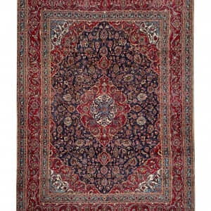 Rug# 10266, Kashan , circa 1970, immaculate condition, Safavid Corner & medallion design, wool pile, 350,000 KPSQM, Persia, size 377x296 cm (2)