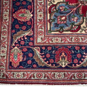 Rug# 10287, Tabriz-Marand , circa 1960, immaculate condition, Qajar Corner & medallion design, wool pile, 300,000 KPSQM, Persia, size 353x298 cm (4)