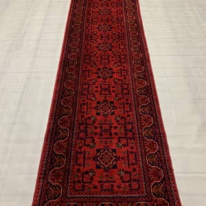 Rug# 26236, Superfine Afghan Kokndooz , Modern weave, fine wool pile, classoc design , Size 345x82 cm