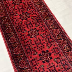 Rug# 26236, Superfine Afghan Kokndooz , Modern weave, fine wool pile, classoc design , Size 345x82 cm (4)