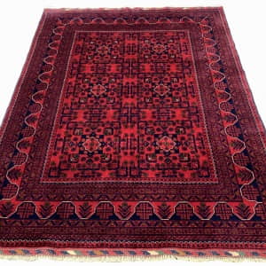 Rug# 26401. Ersari Turkaman, Stylized flowers design, woven by women artisans, HSW, Veg dyes, Size 190x149 cm