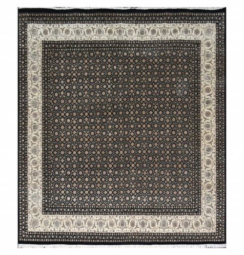 Rug# 31079A, New weave Jaipur carpet in all over Herati or Mahi design, fine NZ wool & silk inlay, 400,000 asymmetrical knots, size 250x246 cm