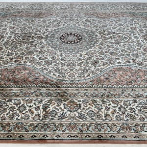 Rug# 31221, Fine Srinagar, 100% silk pile on a cotton warp and weft, Classic Safavid floral, , Kashmir , India, Size240x173 cm (3)