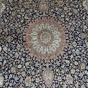 Rug# 31224, Fine Srinagar, 100% silk pile on a cotton warp and weft, Classic Safavid floral, , Kashmir , India, Size 280x186 cm (5)