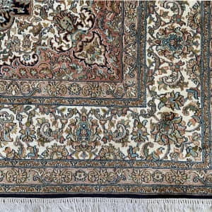 Rug# 31224, Fine Srinagar, 100% silk pile on a cotton warp and weft, Classic Safavid floral, , Kashmir , India, Size 280x186 cm (7)