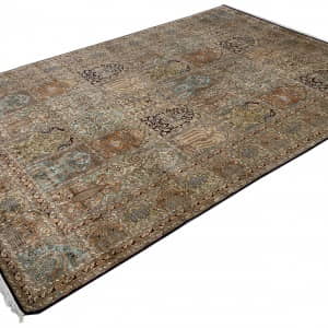 Rug# 31228, Fine Srinagar, 100% silk pile on a cotton warp and weft, Garden design, Kashmir , India, Size 316x219 cm (3)