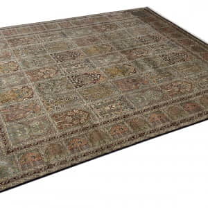 Rug# 31233 Fine Srinagar, 100% silk pile on a cotton warp and weft, Garden design, Kashmir , India, Size 293x250 cm (4)
