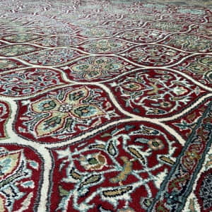 Rug# 31236, Fine Srinagar, 100% silk pile on a cotton warp and weft, Dome design, Kashmir , India, Size 386x275 cm (7)