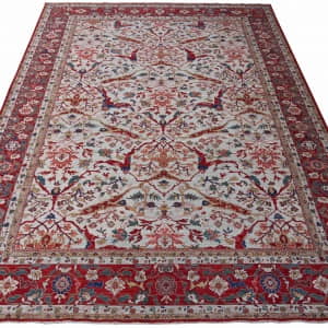 Rug# 26213, Oversize Afghan Turkaman weave, 17th c famous Ajdari Bijar design, HSW, veg dyes, rare, custom made Size 535x388 cm (2)