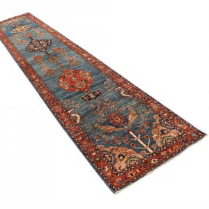 Rug# 20317, Afghan Turkaman weave Vegetabke dye hall runner, 19th century Farahan design, size 423x79 cm