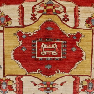 Rug# 26423, Afghan Turkaman weave Serapi, Vegetable dye Revial of a 18th century Heriz design, size 295x242 cm (4)