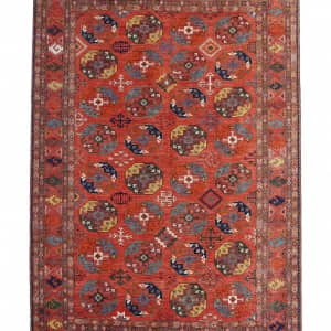 Rug# 26424, Afghan Khiva weave Tukaman, Vegetable dye Revial of a 15th century Saljugh design, size 420x301 cm (2)