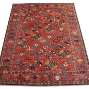 Rug# 26424, Afghan Khiva weave Tukaman, Vegetable dye Revial of a 15th century Saljugh design, size 420x301 cm (2.1)