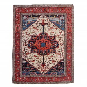 Rug# 26426, Afghan Turkaman weave Serapi, Vegetable dye Revial of a 18th century Heriz design, size 340x265 cm (2.1)
