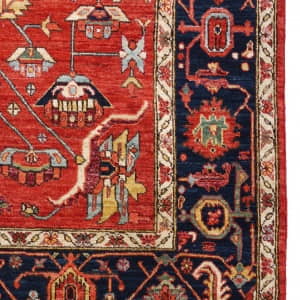 Rug# 26437, Afghan Turkaman weave, Vegetable dye, Revial of a 16th century Ushak design, size 270x183 cm (5)