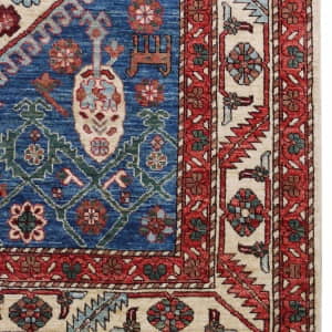 Rug# 26438, Afghan Turkaman weave, Vegetable dye, Revial of a 16th century Ushak design, size 303x182 cm (5)