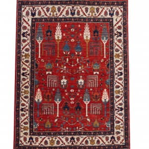 Rug# 26440, Afghan Turkaman weave, Vegetable dye Revial of a 16th century Safavid Garden design, size 205x148 cm (2.1)