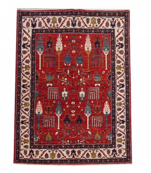 Rug# 26440, Afghan Turkaman weave, Vegetable dye Revial of a 16th century Safavid Garden design, size 205x148 cm (2.1)