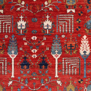 Rug# 26440, Afghan Turkaman weave, Vegetable dye Revial of a 16th century Safavid Garden design, size 205x148 cm (4)
