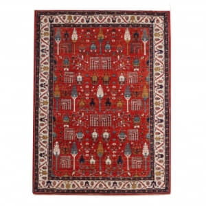 Rug# 26442, Afghan Turkaman weave, Vegetable dye Revial of a 16th century Safavid Garden design, size 270x188 cm (2.1)