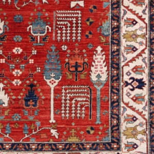 Rug# 26442, Afghan Turkaman weave, Vegetable dye Revial of a 16th century Safavid Garden design, size 270x188 cm (4)