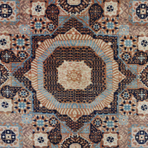 Rug# 26445 Afghan Turkaman weave , circa 2010, vegetable dyes, all wool, 15th c Mamluk inspired, size 209x141 cm (4)