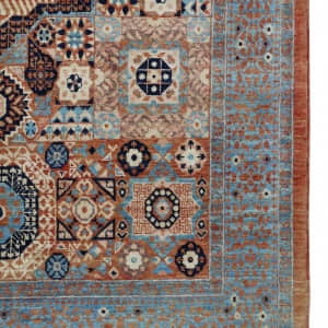Rug# 26445 Afghan Turkaman weave , circa 2010, vegetable dyes, all wool, 15th c Mamluk inspired, size 209x141 cm (5)