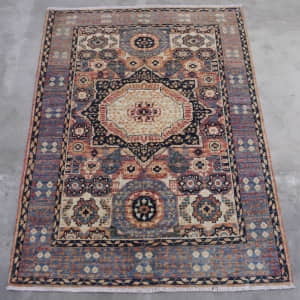Rug# 26452 Afghan Turkaman weave , circa 2010, vegetable dyes, all wool, 15th c Mamluk inspired, size 149x99 cm (2)