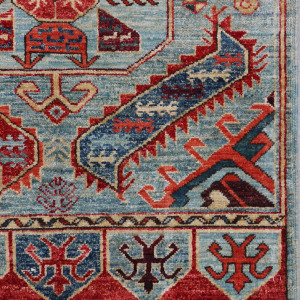 Rug# 26453 Afghan Turkaman weave , circa 2010, vegetable dyes, all wool, 19th c Caucasian inspired, size 116x84 cm (5)
