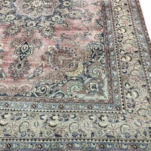 Rug# 26465. Distressed & overdyed vintage Tabriz, Persia, 372x286 cm (4)