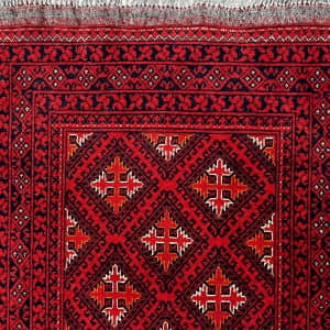 Rug# 26475. Super fine Ersari Turkaman, circa 1970, all wool pile and foundation, Afghan, size 381x77 cm (3)