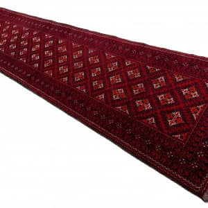 Rug# 26476. Super fine Ersari Turkaman, circa 1970, all wool pile and foundation, Afghan, size 385x75 cm (4)