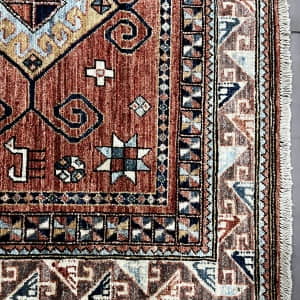 Rug# 26478. Afghan Turkaman weave, circa 2010, 19th century Kazak inspired, HSW & Veg dyes, size 195x125 cm (3)