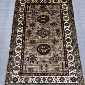 Rug# 26483. Afghan Chechen weave, circa 2010, 19th century Kazak inspired, HSW & Veg dyes, size 184x122 cm