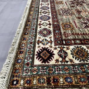 Rug# 26483. Afghan Chechen weave, circa 2010, 19th century Kazak inspired, HSW & Veg dyes, size 184x122 cm (5)