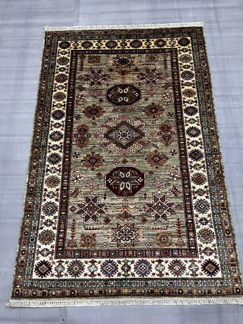 Rug# 26483. Afghan Chechen weave, circa 2010, 19th century Kazak inspired, HSW & Veg dyes, size 184x122 cm