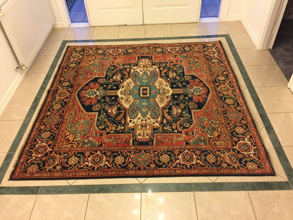 Rug placed at a wide entrance