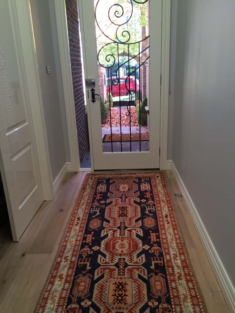 Hall runner on entry-way