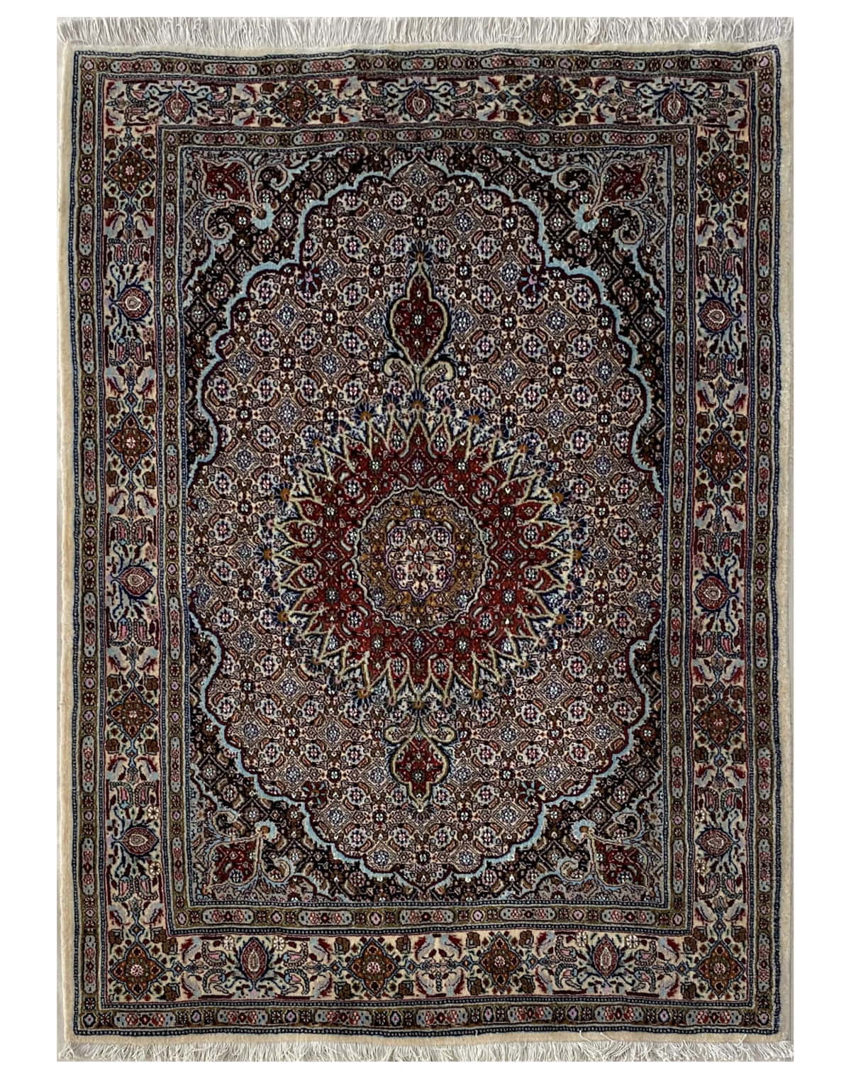 Traditional wool and silk rug
