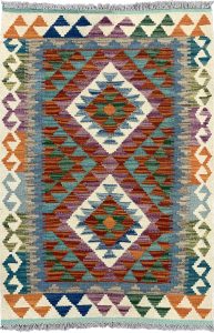 Modern-weave Afghan maimaneh Kilim 114x84cm
