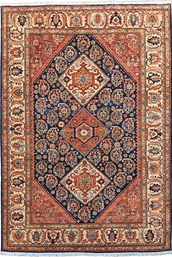 Afghan Turkaman Qashaqai-inspired 272x179cm, Afghan Turkaman weave, 19th century Qashaqai inspired, hsw and natural vegetable dyes, size 272x179cm